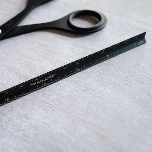 Tools to Liveby 15cm black aluminum ruler close-up