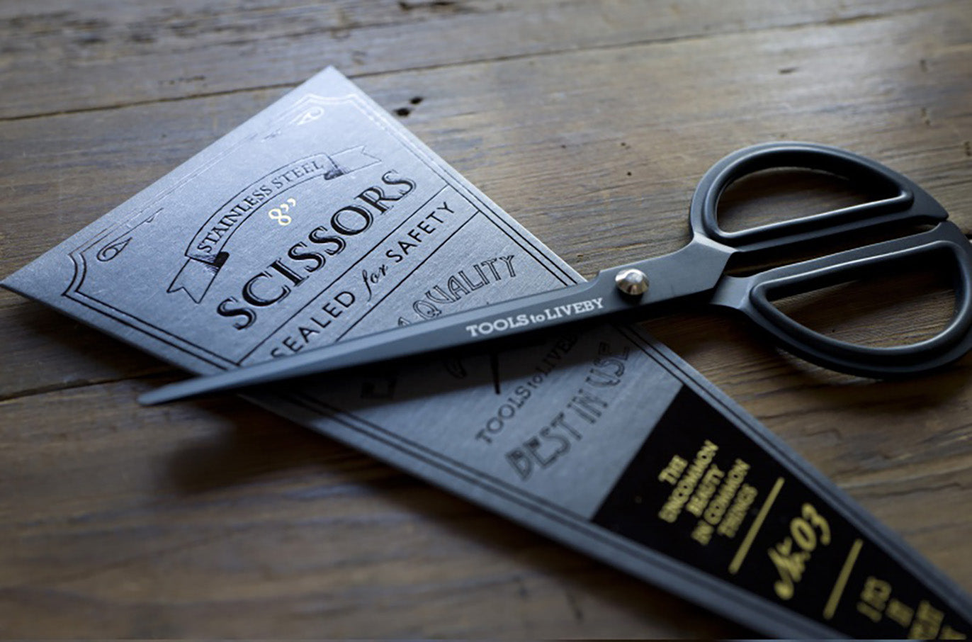 Black 8" Japanese Stainless Steel Scissors