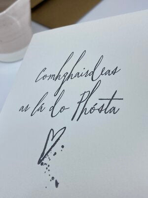 Cómhghairdeas a lá do phósta (Congratulations on your Wedding Day)