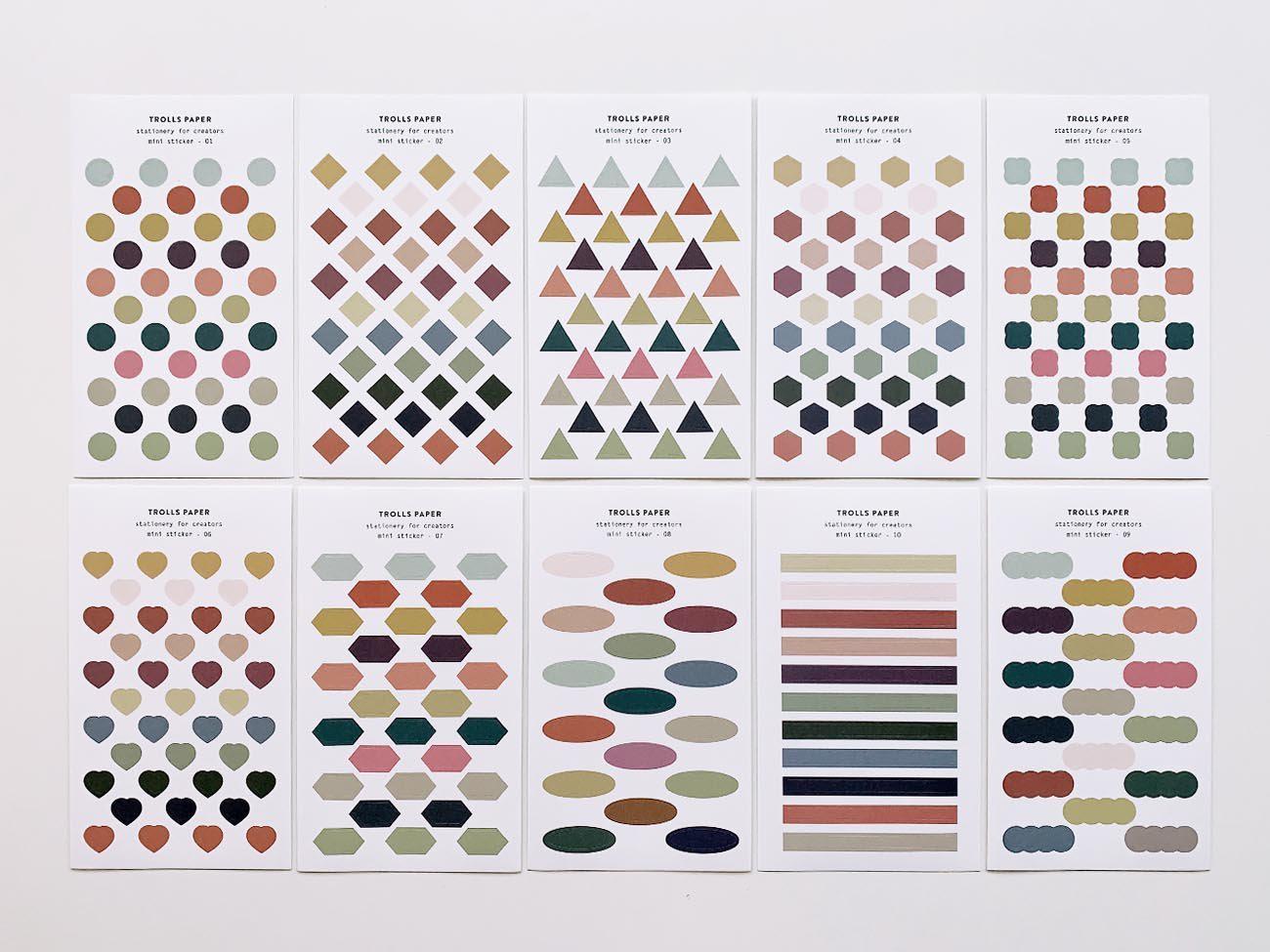 Geometric Mini Stickers - 10 Sheets-Stickers-trolls paper-nóta póca