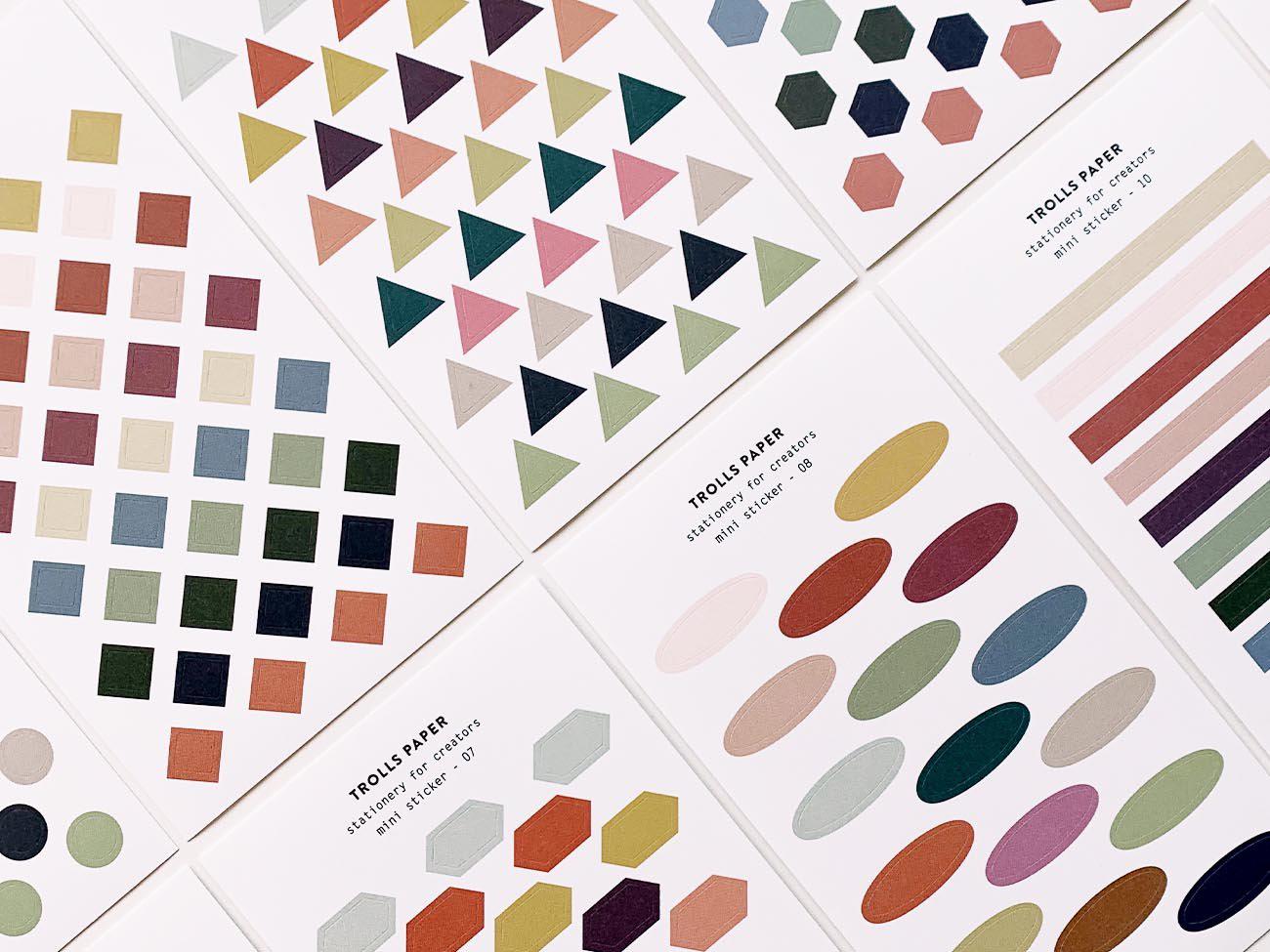 Geometric Mini Stickers - 10 Sheets-Stickers-trolls paper-nóta póca