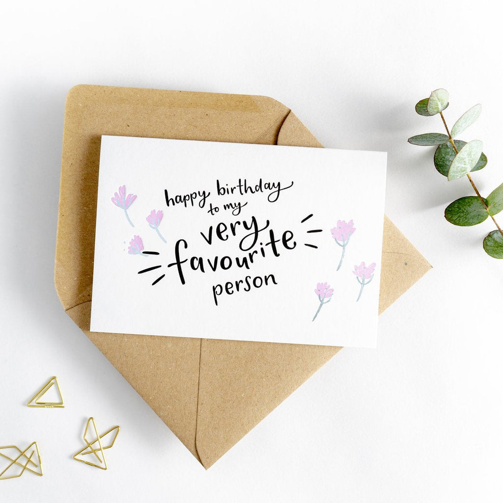 Happy Birthday greeting card showing full design