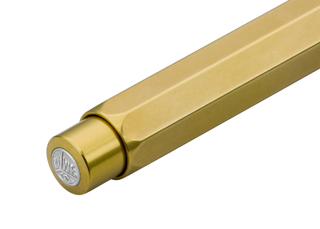 Kaweco Brass Sport fountain pen cap and body detail