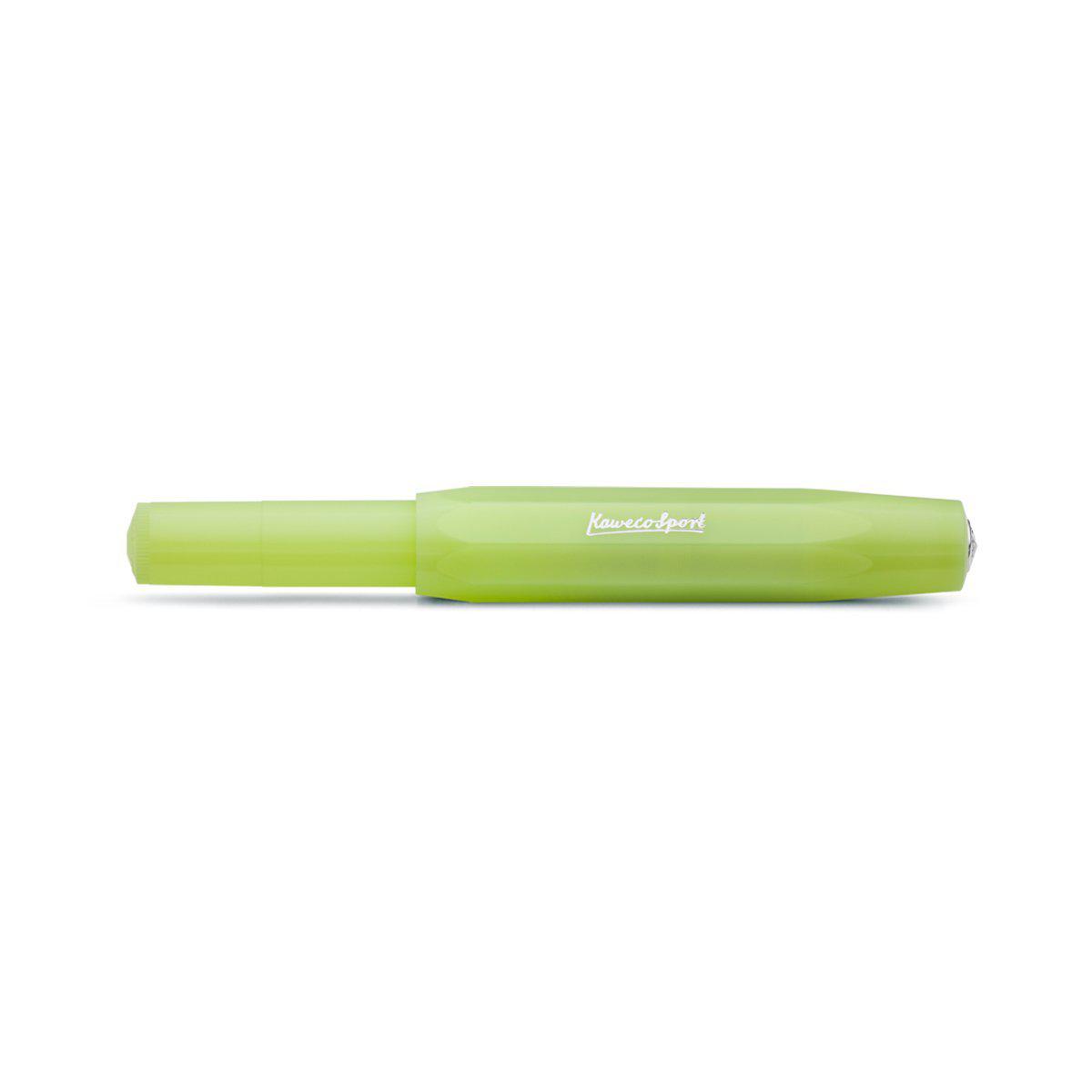 Kaweco Frosted Sport Fountain Fine Lime-Pens-Kaweco-Fine / 0.7mm-nóta póca