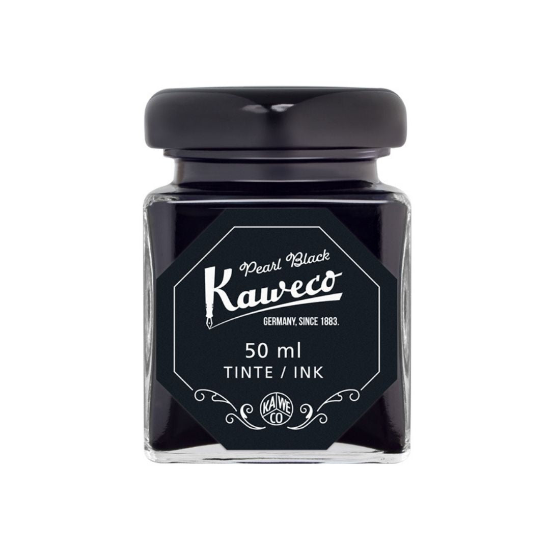 Kaweco Pearl Black fountain pen ink bottle 50ml glass jar