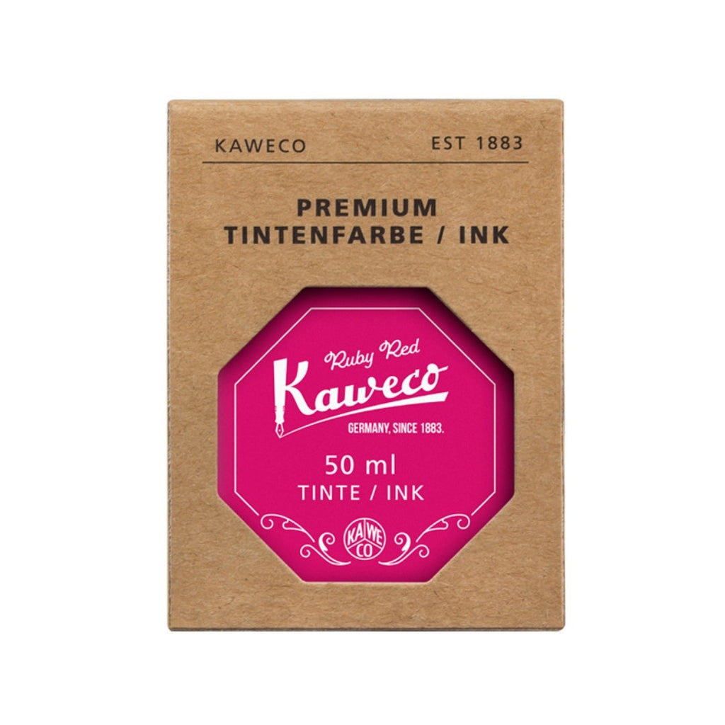 Kaweco Ruby Red ink 50ml bottle label close-up