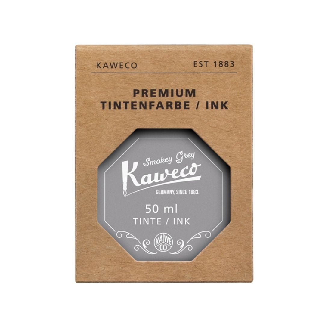 Kaweco Smokey Grey ink 50ml bottle label close-up