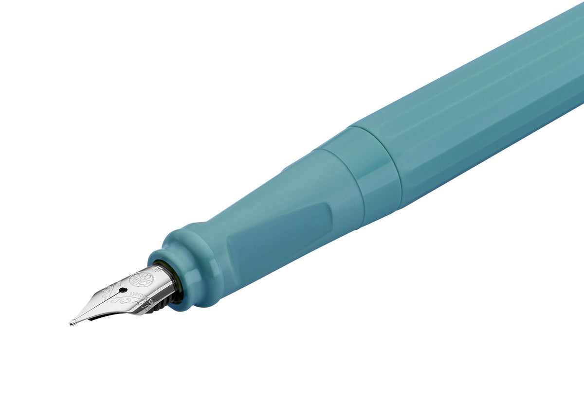 Kaweco Perkeo breezy teal fountain pen in hand writing