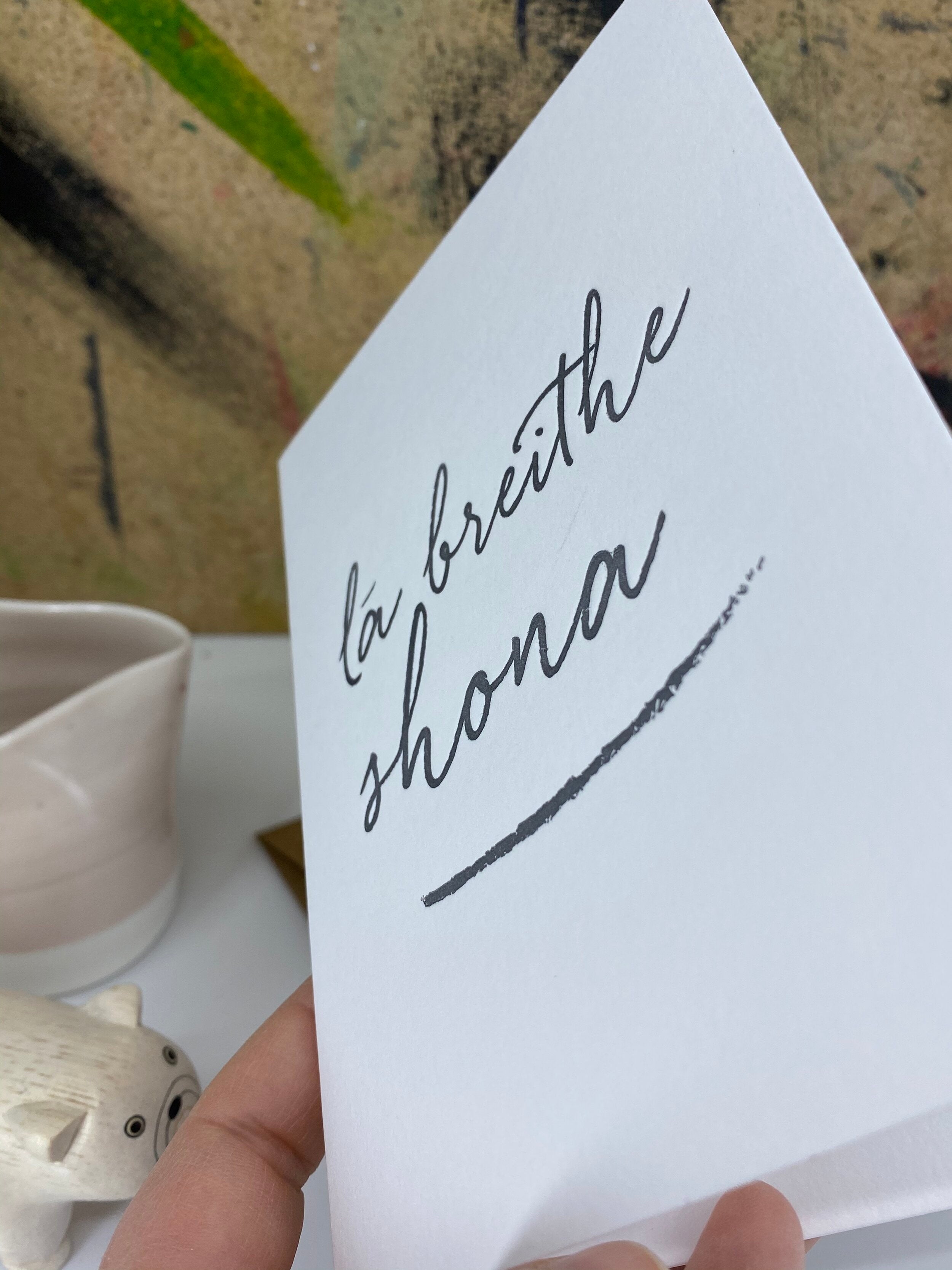 Irish birthday card inside and envelope