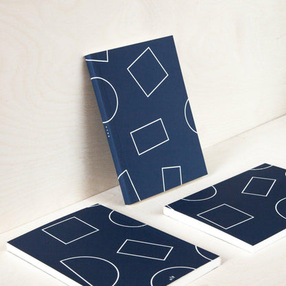 Layflat Weekly Planner in Navy Shapes-Planners-ola Stationery-nóta póca