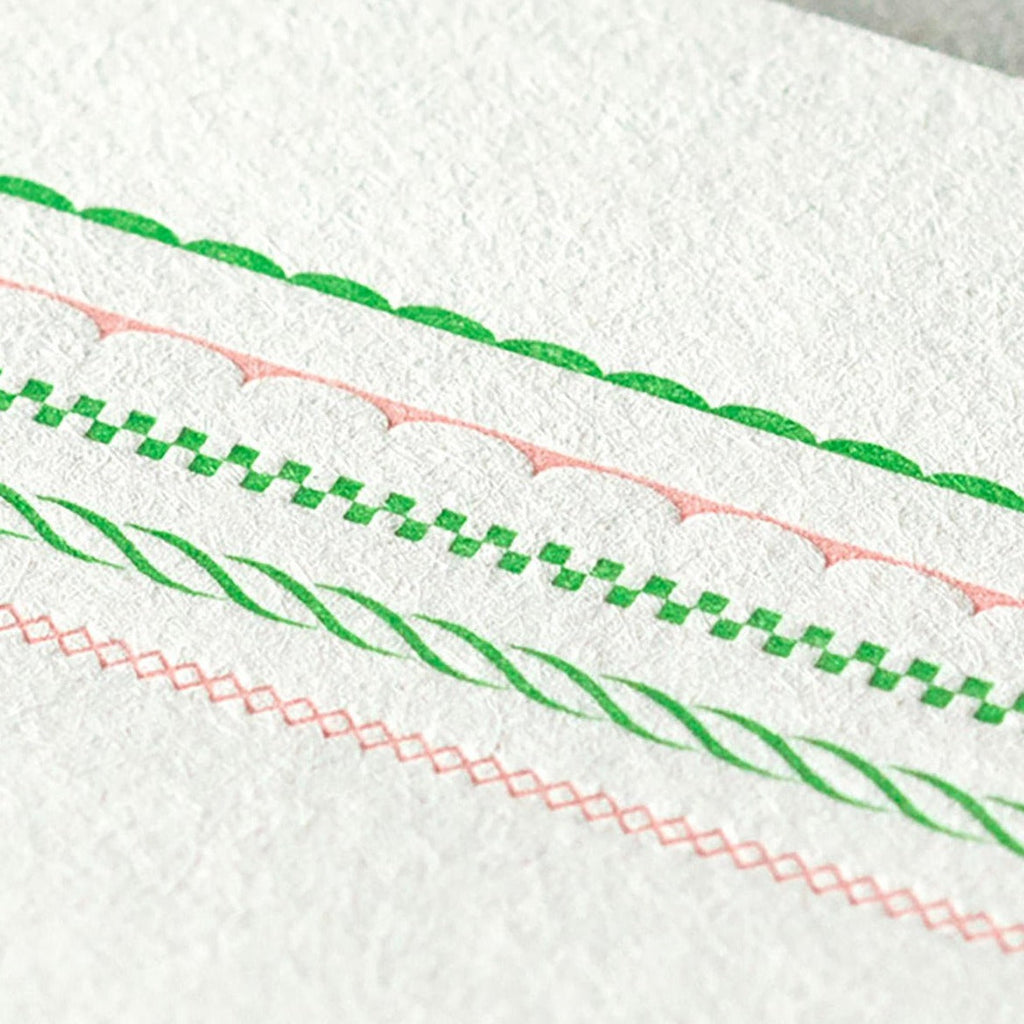 Midori frame letter writing set close-up of paper design