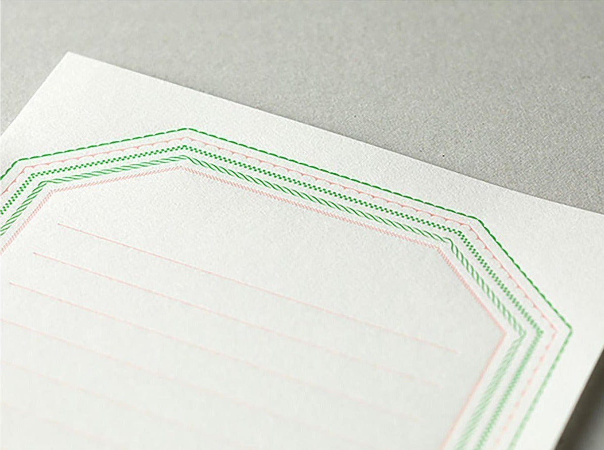 Midori letter pressed writing set showing writing paper close-up
