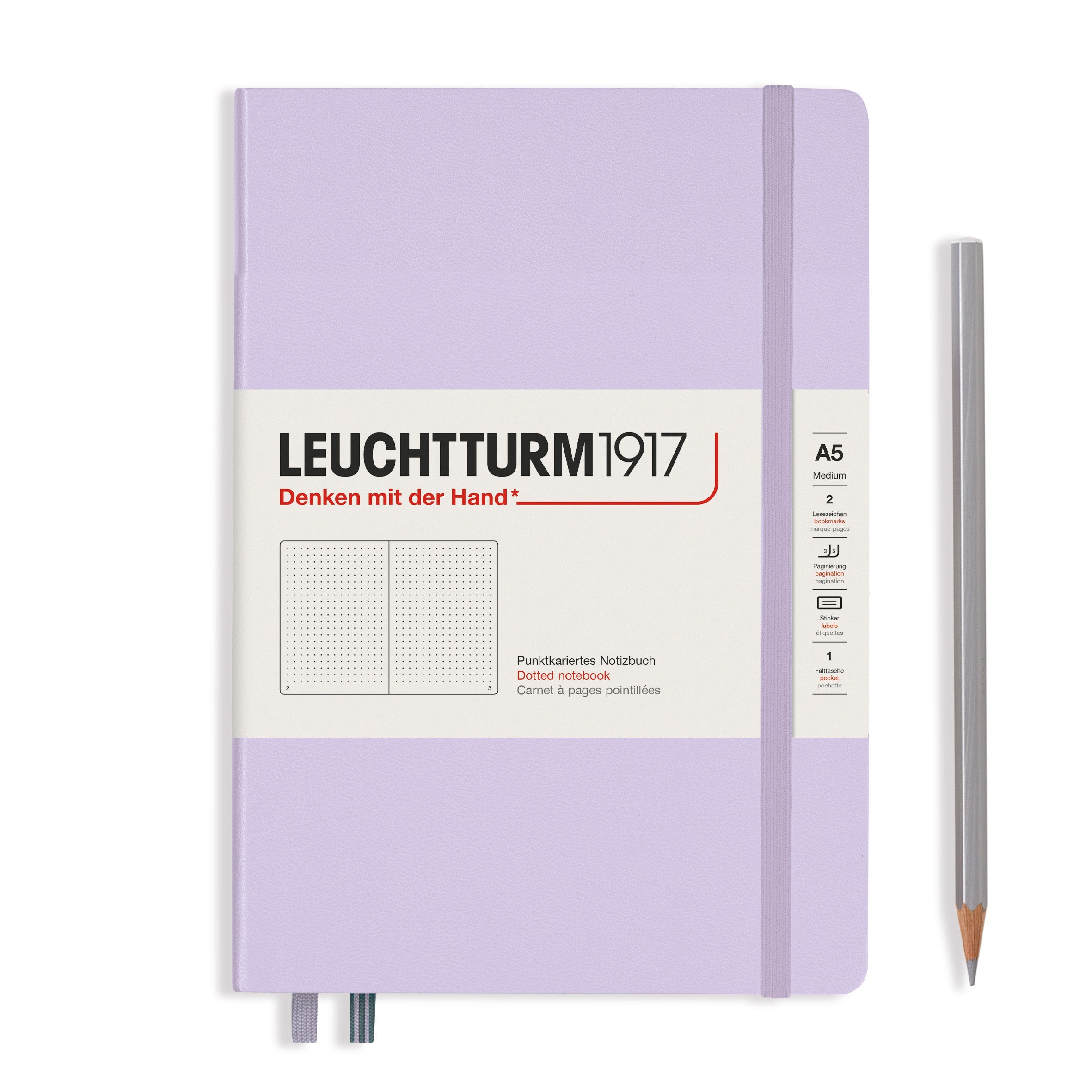 Leuchtturm1917 A5 hardcover notebook in lilac purple