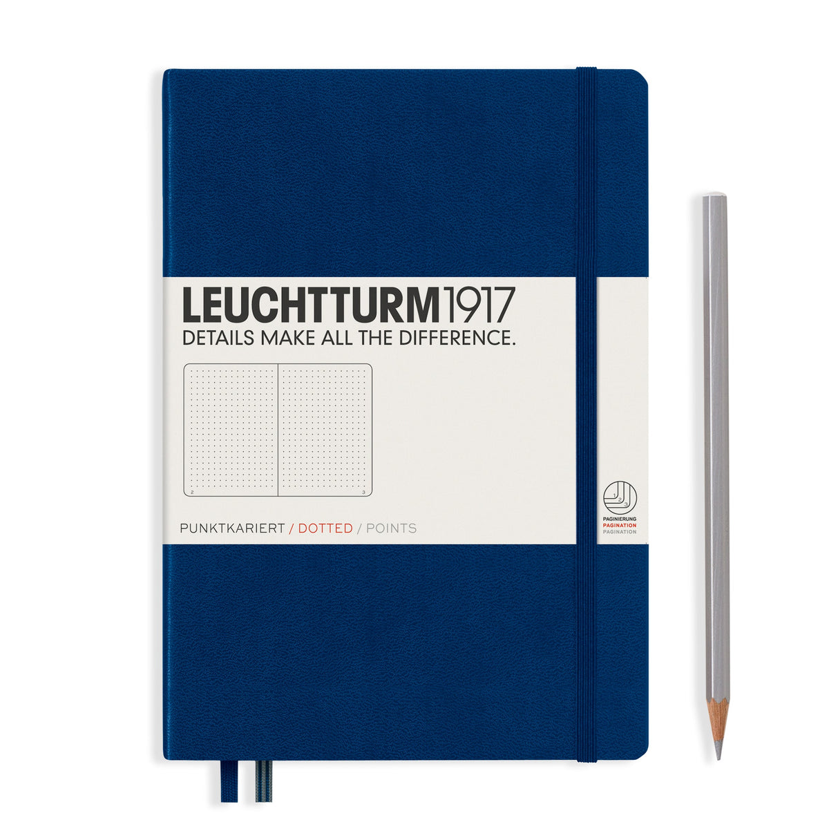 Leuchtturm1917 A5 hardcover notebook in navy blue