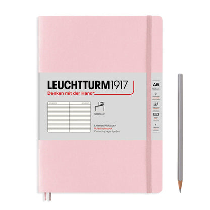 Leuchtturm1917 A5 Hardcover Notebook in Powder-Notebooks-leuchtturm 1917-Ruled-nóta póca