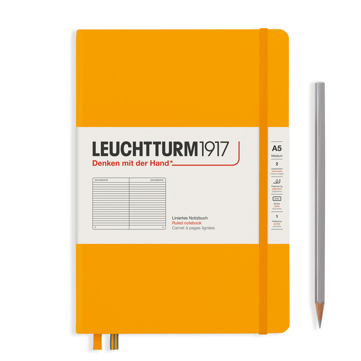 Leuchtturm1917 rising sun orange notebook open showing pages