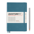 Leuchtturm1917 stone blue A5 notebook open showing pages