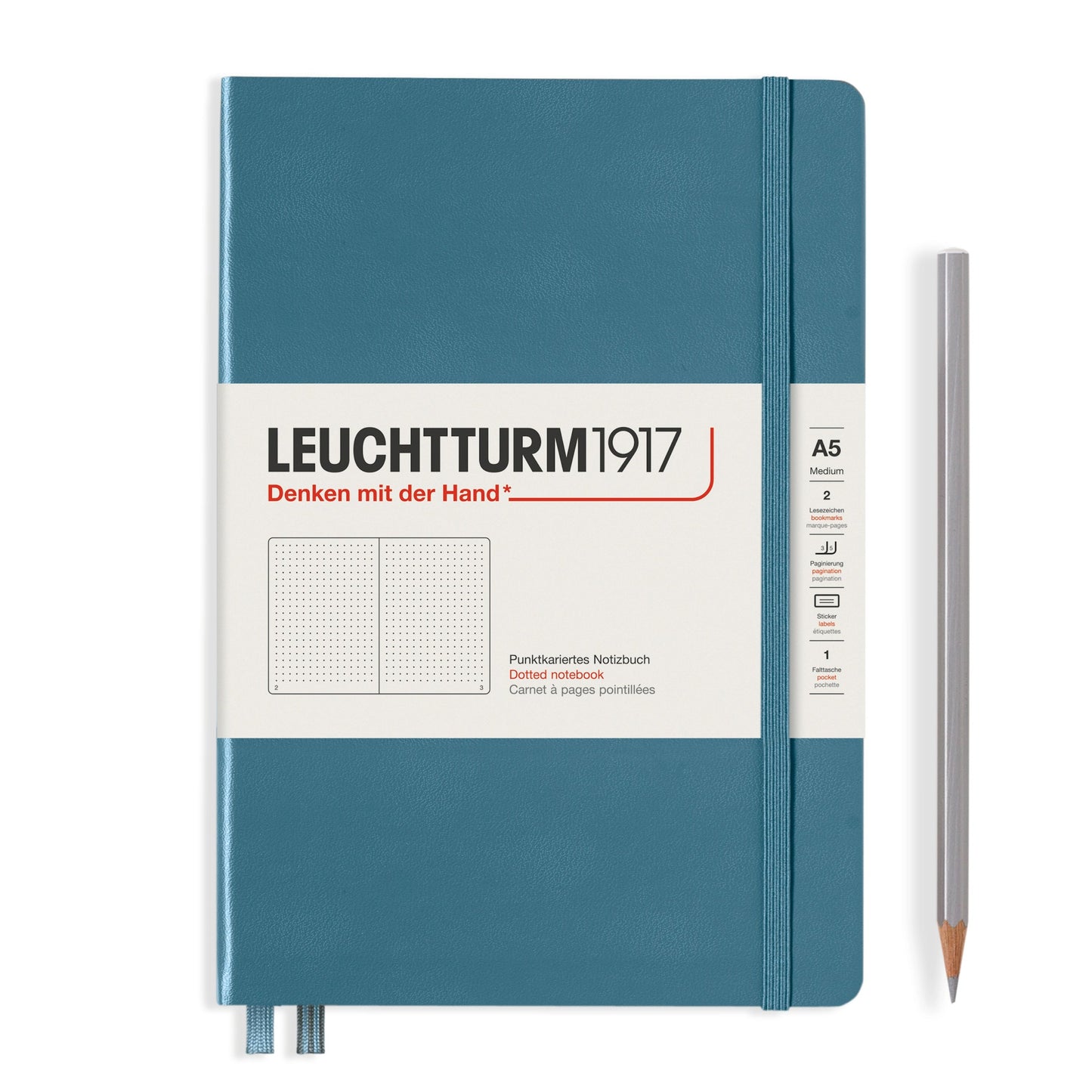 Leuchtturm1917 A5 Hardcover Notebook in Stone Blue