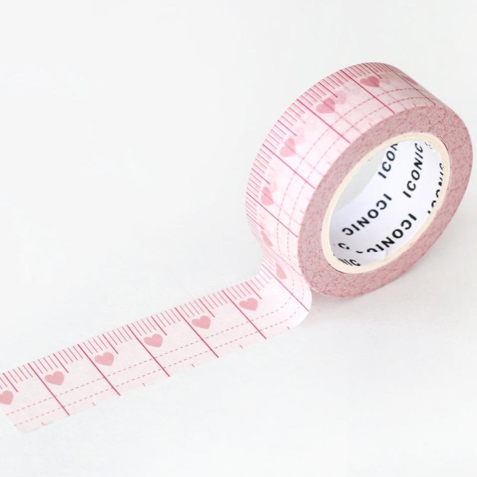 Love Heart Ruler Washi Tape-Washi Tape-Iconic-nóta póca