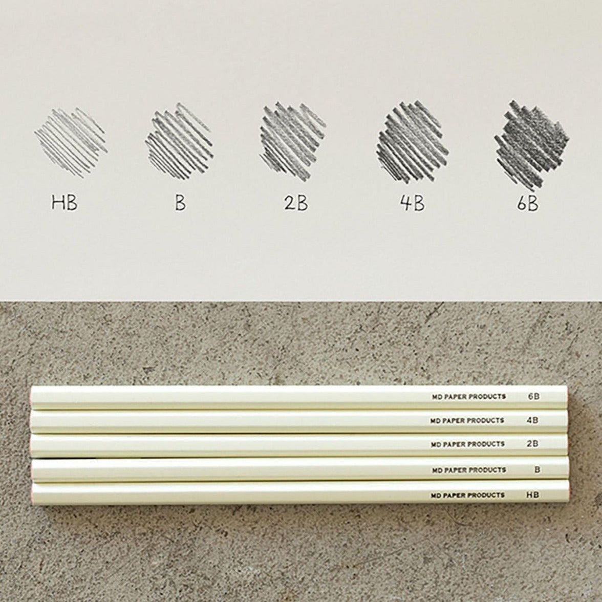 Midori MD Paper drawing pencils close-up of different grades