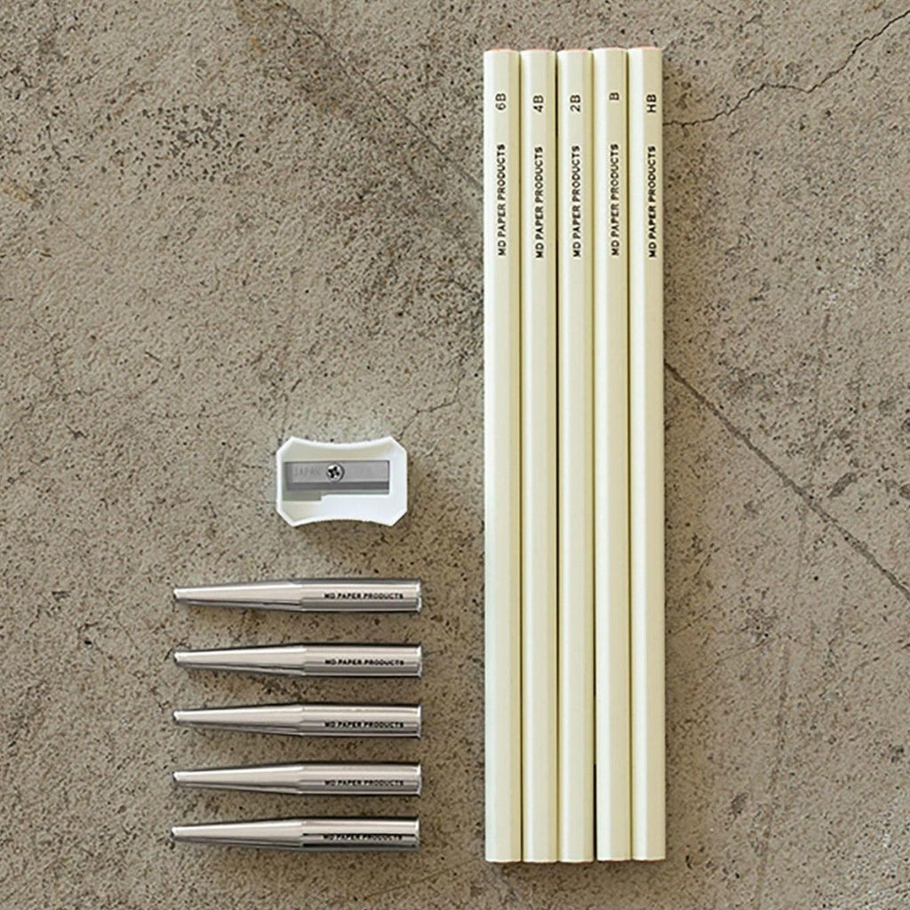 Midori MD Paper drawing kit lifestyle flat lay on desk