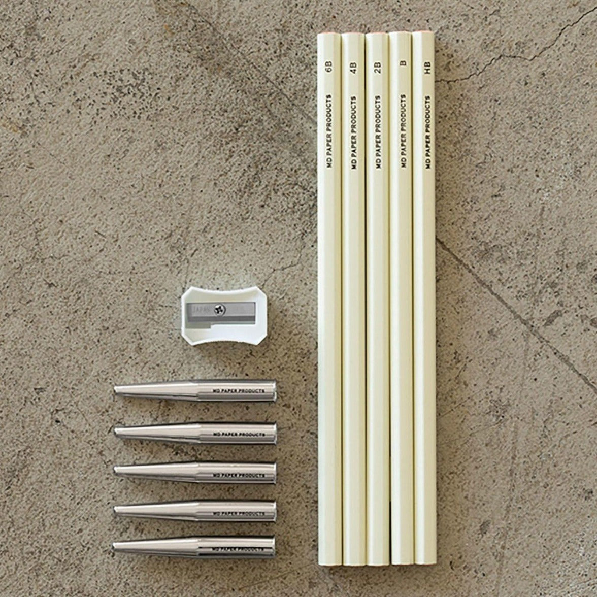 Midori MD Paper drawing kit lifestyle flat lay on desk