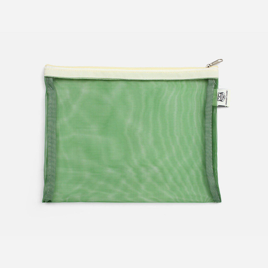 Mesh Pocket - Green-Pencil Cases-Papier Tigre-nóta póca