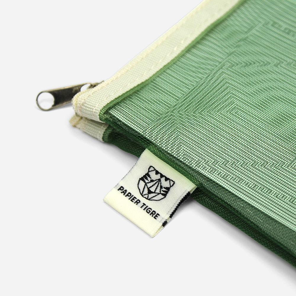 Mesh Pocket - Green-Pencil Cases-Papier Tigre-nóta póca