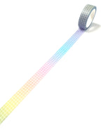 Pastel rainbow washi tape rolls laid flat showing all colours