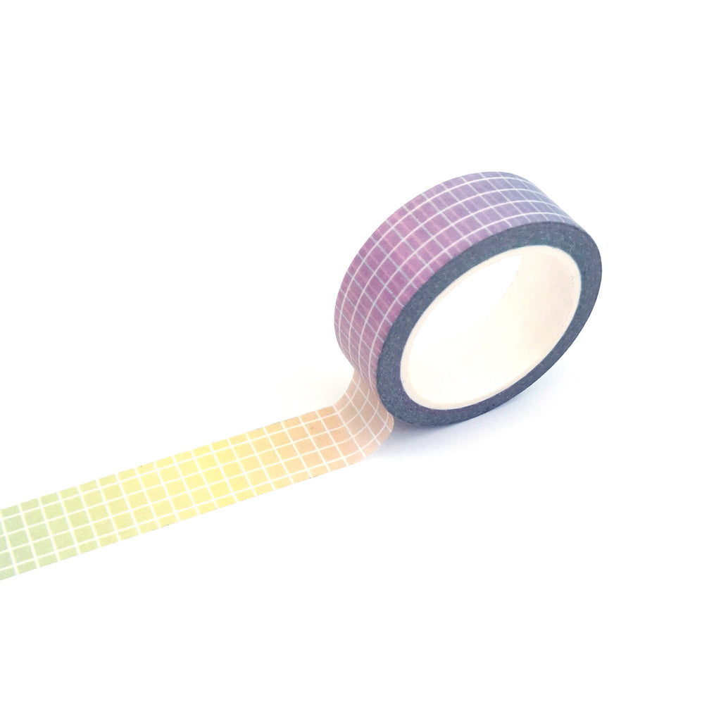nóta póca pastel rainbow grid washi tape assorted colours