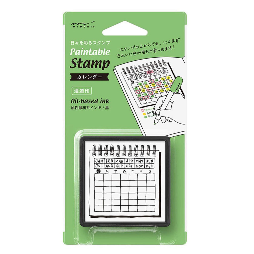 Midori calendar stamp in use in bullet journal
