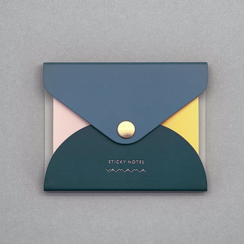 Premium colour sticky notes in navy cover compact notebook
