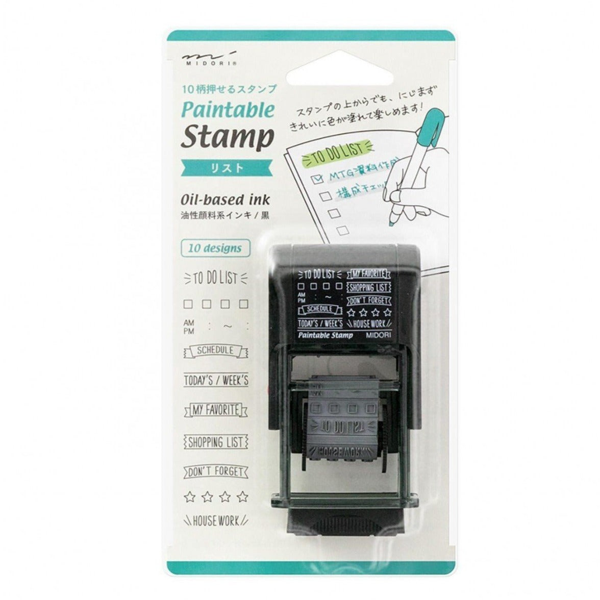 Midori rotating list stamp lifestyle shot with notebook
