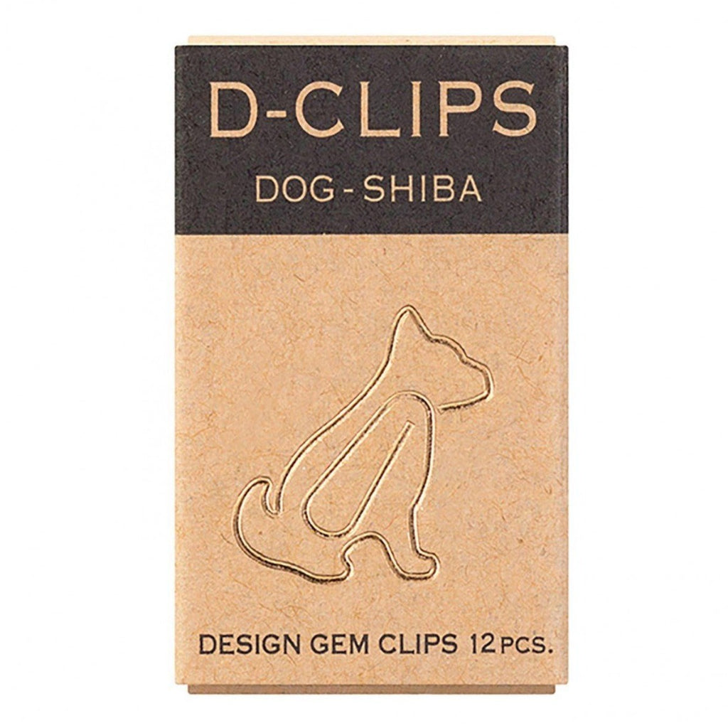 Midori Shiba dog shaped paper clips mini box product photo
