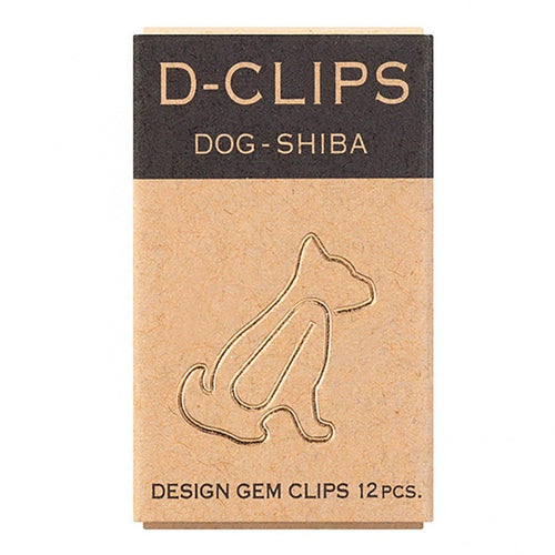 Midori Shiba dog shaped paper clips mini box product photo