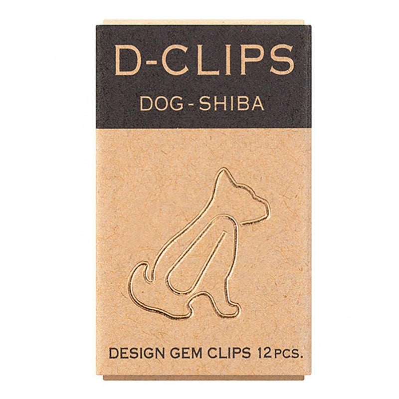Midori Shiba dog shaped paper clips mini box product photo