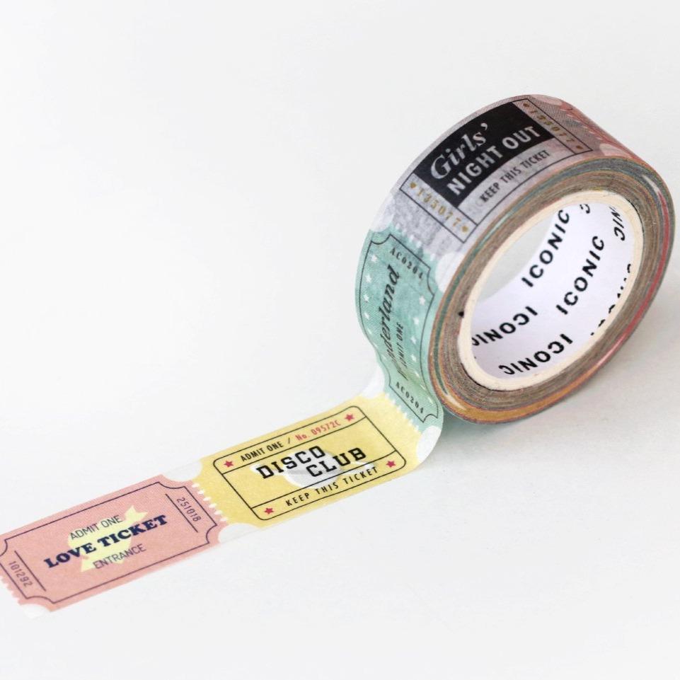 Ticket Washi Tape-Washi Tape-Iconic-nóta póca