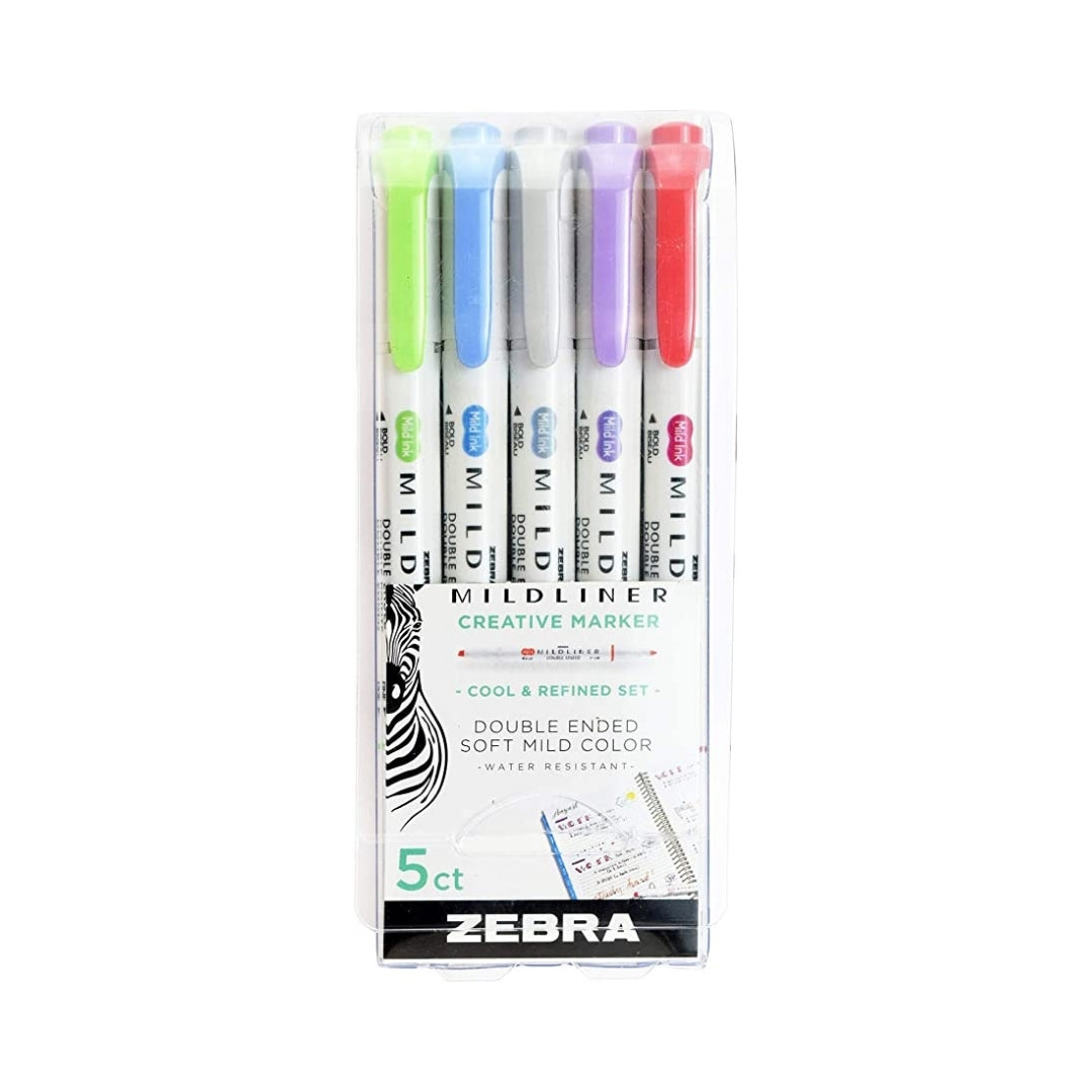Zebra Mildliner cool and refined double-ended marker set