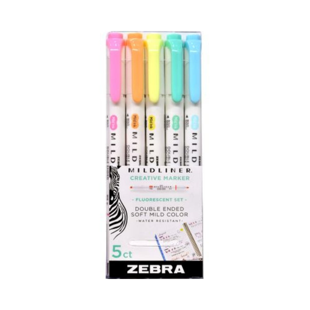 Zebra Mildliner fluorescent double-ended marker set all colours