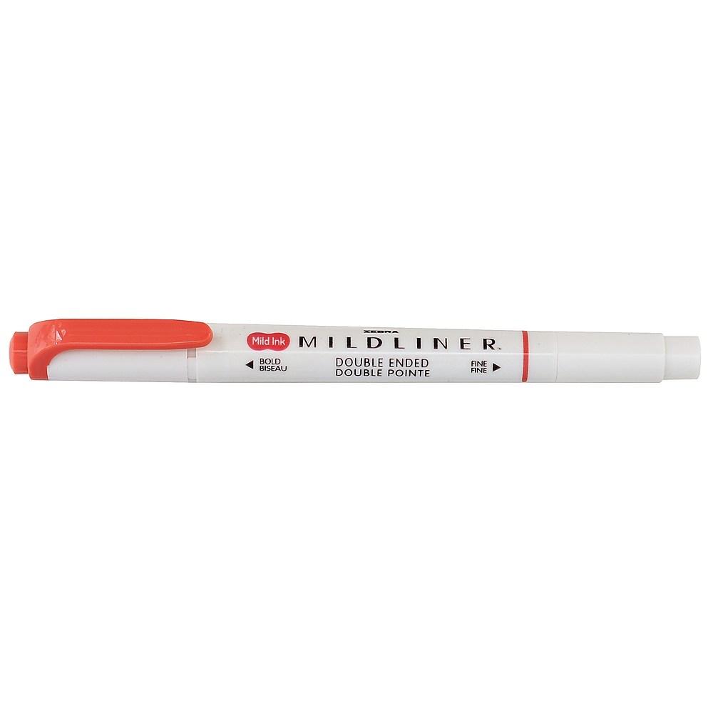Zebra Mildliner dual-tip highlighter in mild red