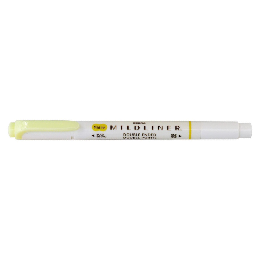 Zebra Mildliner Highlighter Mild Yellow-Pens-Zebra-nóta póca